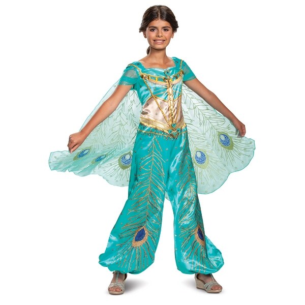 Girls Jasmine Teal Deluxe Disney Princess Costume